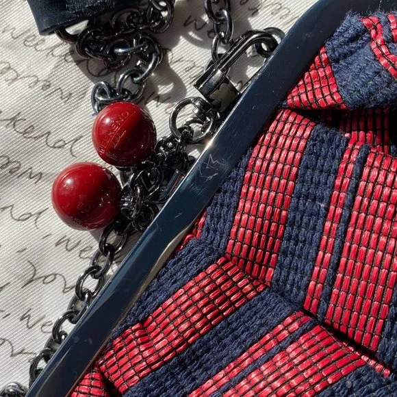 Weekend Max Mara Red and Blue Striped Bag - Picture 4 of 8